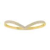 0.92ct 14k Yellow Gold Diamond Pave Bangle